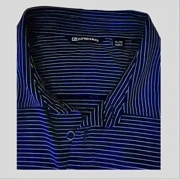 Cutter & Buck University of Kentucky Logo Men's XL Blue Striped Golf Polo Shirt - Picture 4 of 4